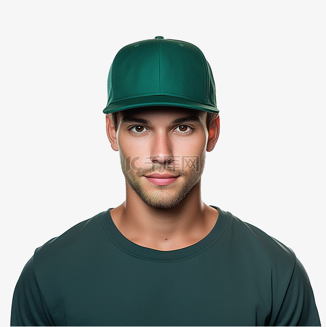 绿帽戴嘻哈帽子模型前视图