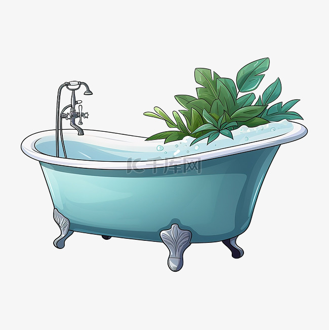 站立式浴缸 PNG 插图