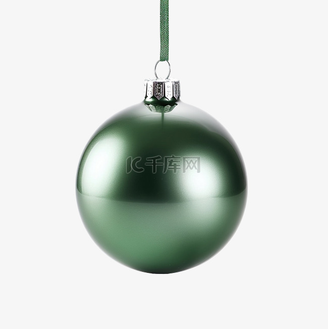 悬挂的绿色圣诞球