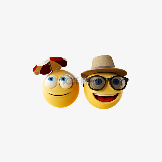 3d社媒emoji帽子眼镜