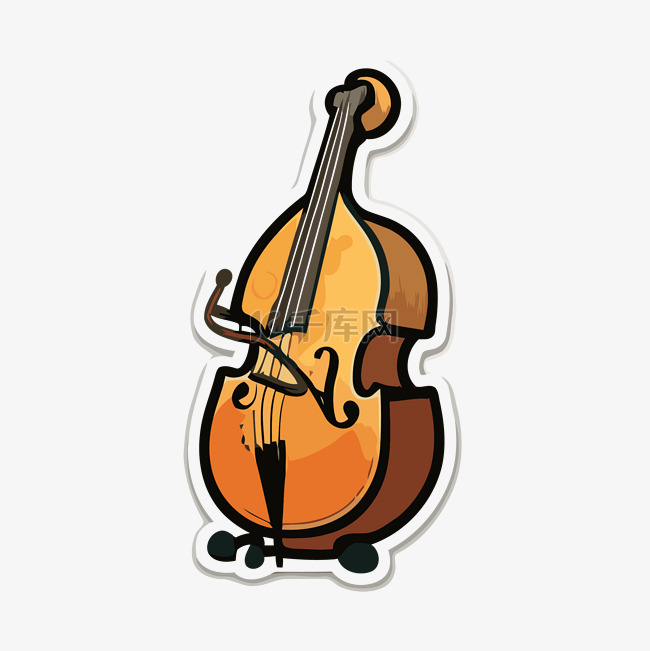 显示小提琴的音乐贴纸 向量
