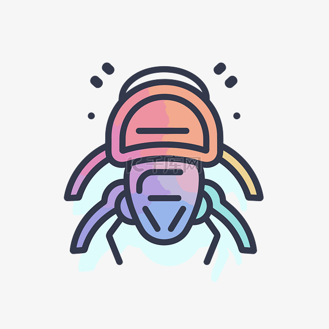 bug风格霓虹昆虫线图 向量