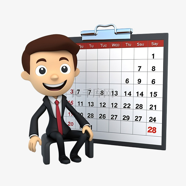 3d 商人角色创建日历时间表