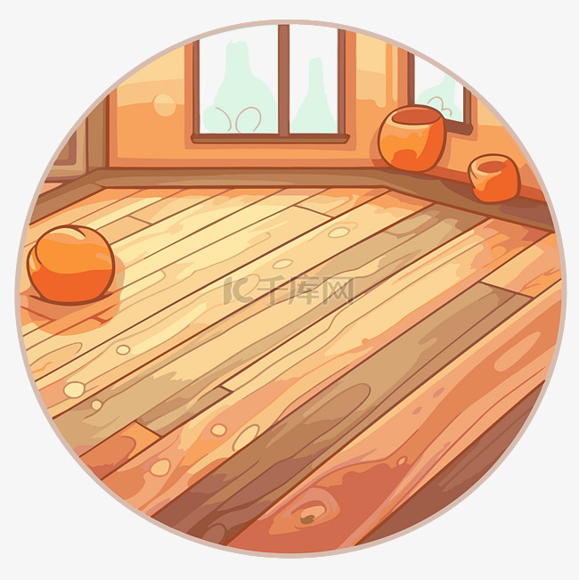 木地板剪贴画的卡通插图 向量