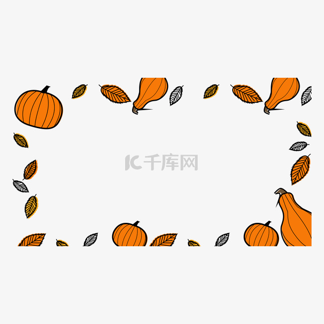 感恩节边框横图树叶秋天