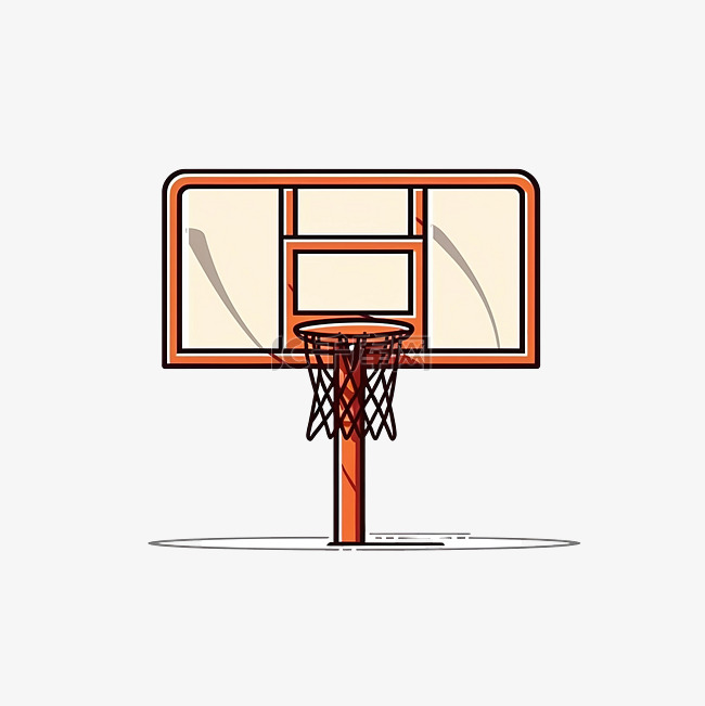 简约风格的篮球篮板插图