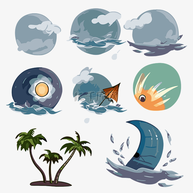 飓风剪贴画一些与天气相关的卡通