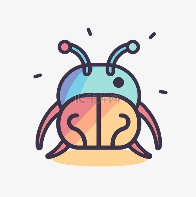 彩色 bug 图标的插图 向量素材图片免费下载-千库网