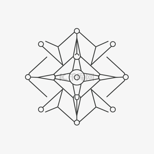 内部线条的几何设计象征循环结构