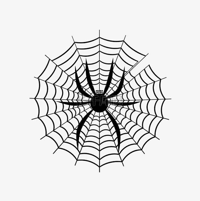 蜘蛛网的简单插图，用于快乐万圣
