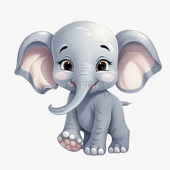 可爱的大象动物插画