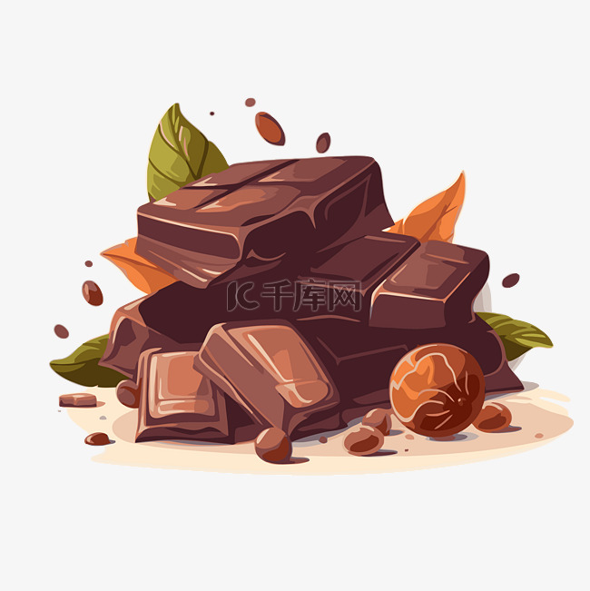 巧克力剪贴画可爱的一套巧克力，