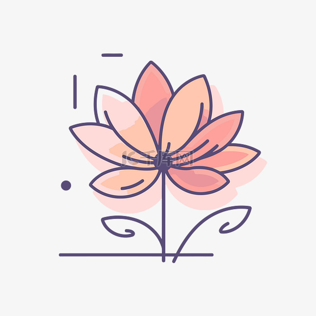 盛开的花朵花卉剪贴画平面插画符
