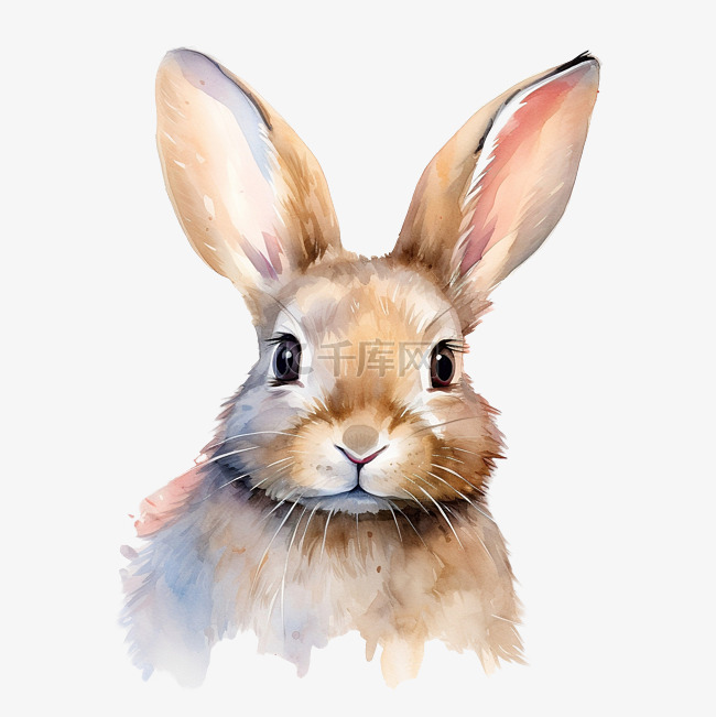 水彩兔子艺术