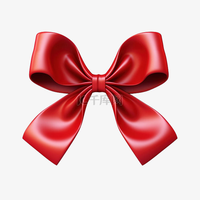 红色卷曲丝带隔离用于礼品和豪华