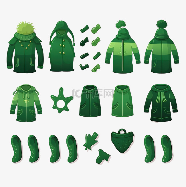 为孩子们找到绿色保暖衣服逻辑谜