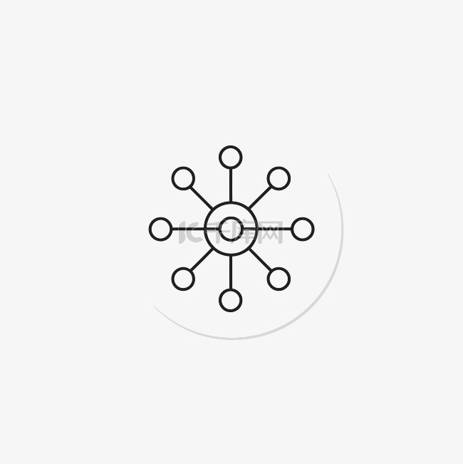 网络图平面矢量图标的坐标符号