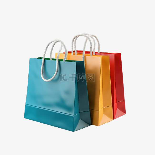 Shopping bag marketing 3d 插图