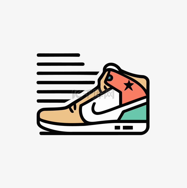 白色背景上的彩色耐克运动鞋图标