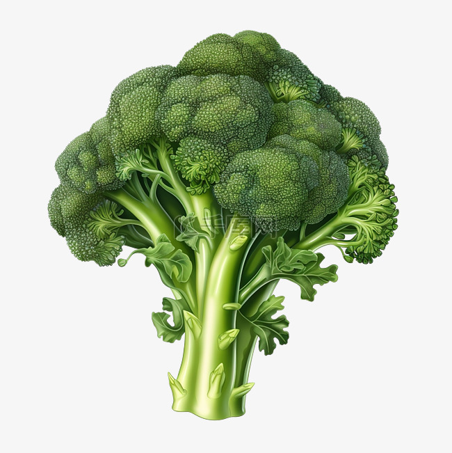 西兰花蔬菜数字插图