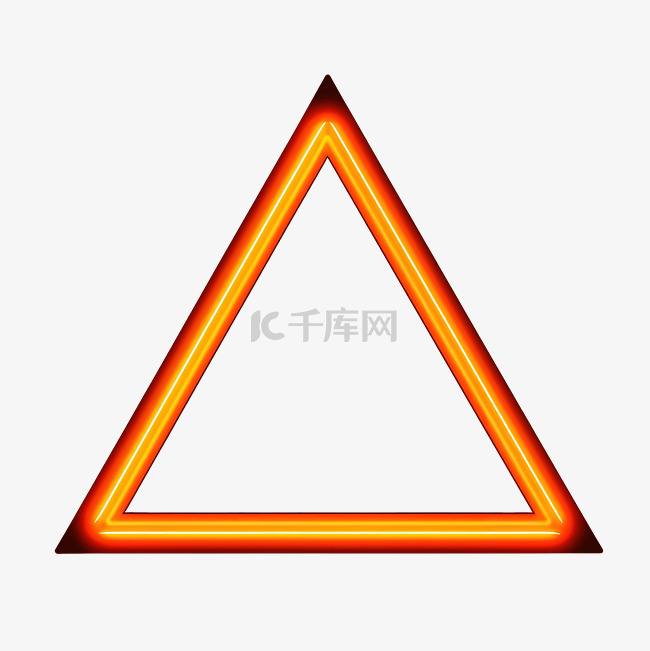 霓虹灯橙色三角形横幅霓虹灯三角