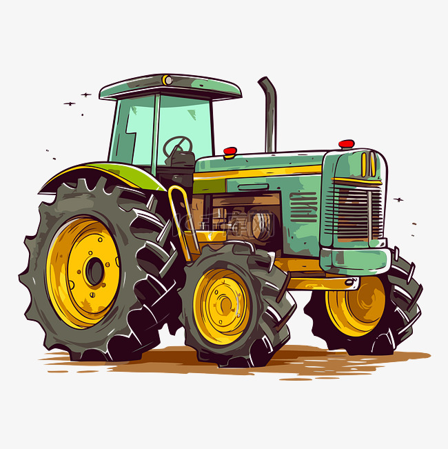 拖拉机剪贴画卡通农用拖拉机