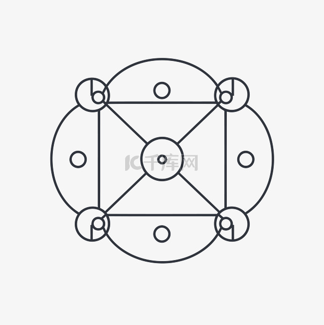 塔罗牌设计，六圈围绕八角形中心