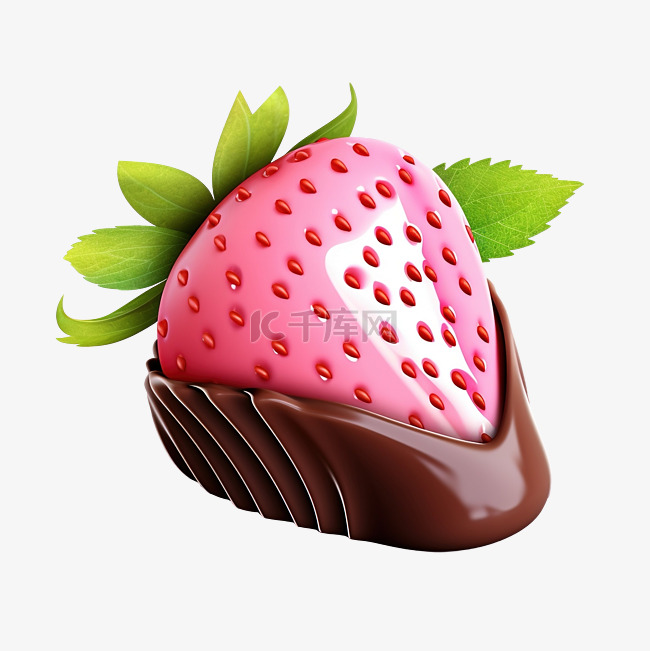 粉色草莓巧克力
