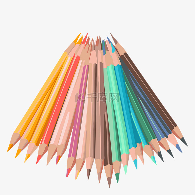 彩色铅笔剪贴画 彩色铅笔按三角