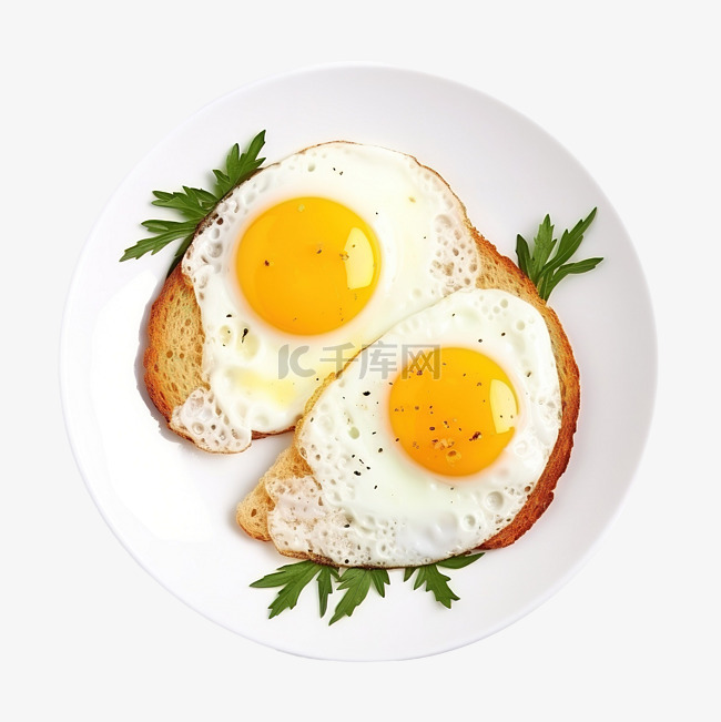 两个煎鸡蛋作为健康早餐