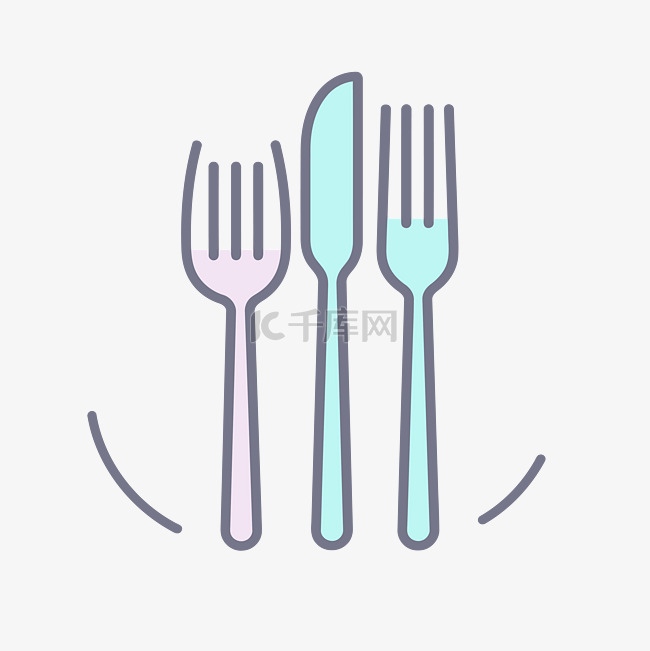 两把勺子和叉子放在盘子上，排成