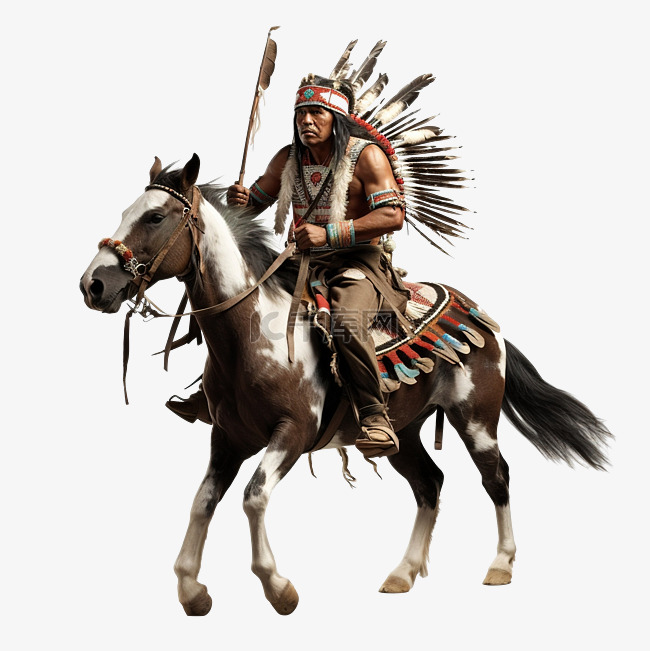 美洲原住民印第安人骑马