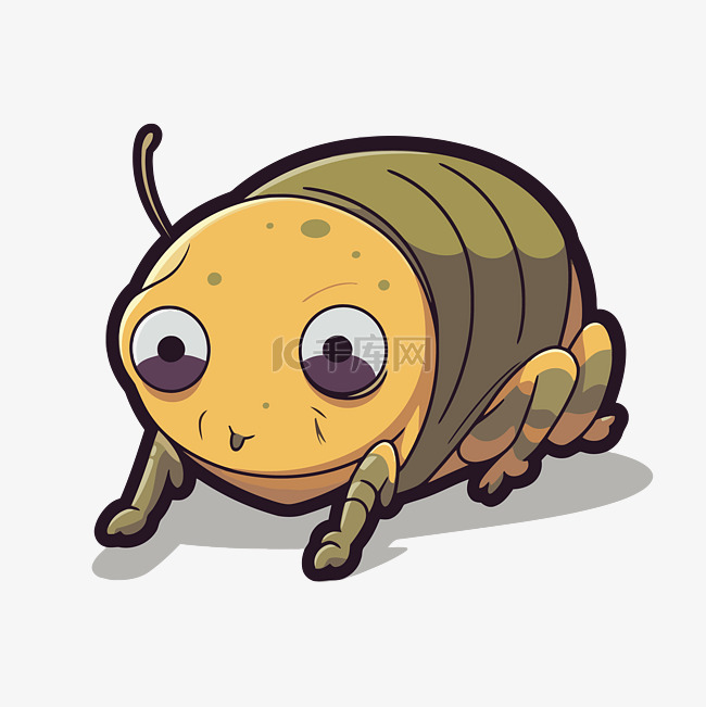 卡通可爱的小虫子人物在白色背景下被隔离 向量素材图片免费下载-千库网