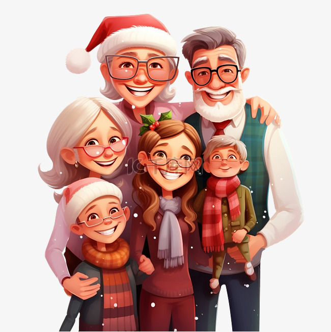 圣诞节假期家庭时间父母或祖父母