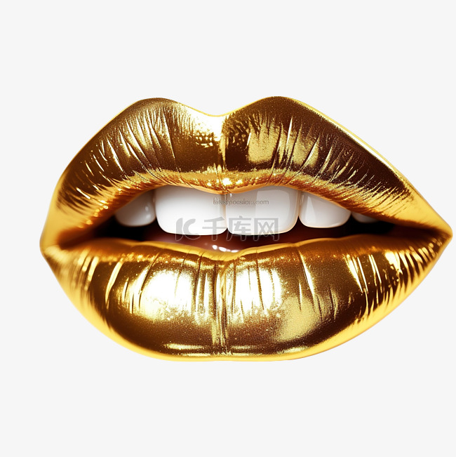 金色美丽的嘴唇