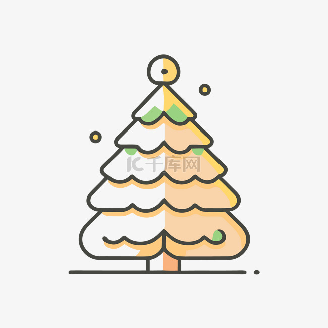 彩色方块设计中的圣诞树树图标 