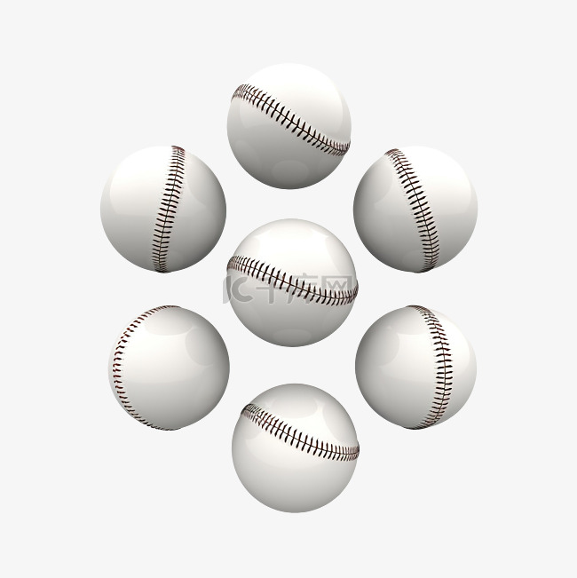 3d 渲染顺序棒球旋转透视图