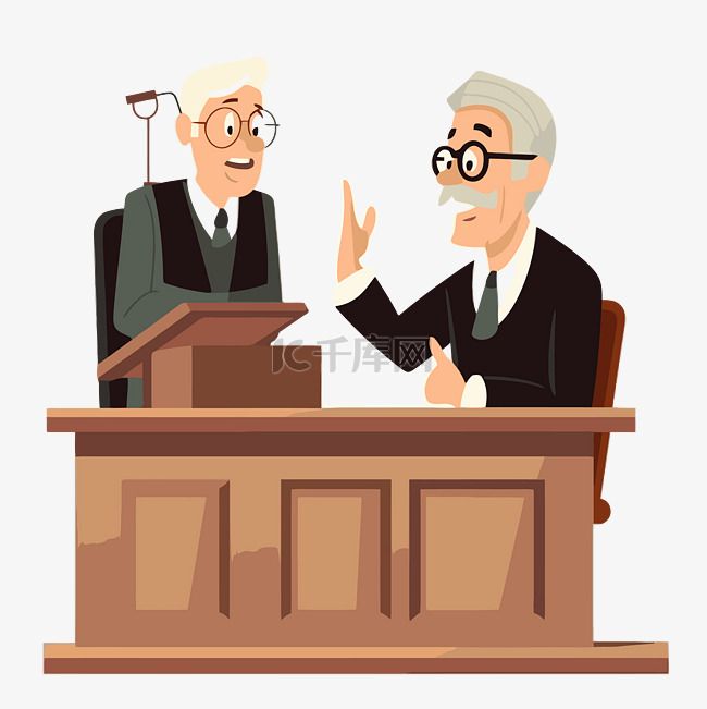 证词剪贴画律师与老人辩论插图矢
