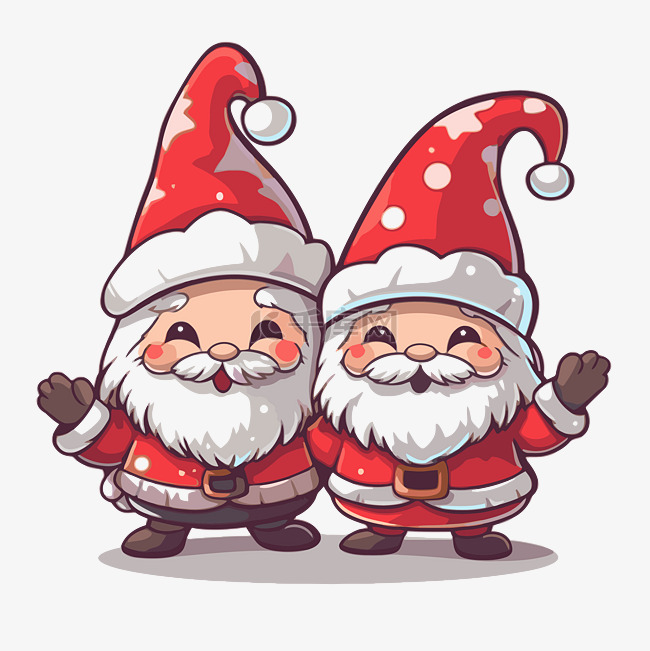 两个穿着滑稽服装的圣诞老人戴着