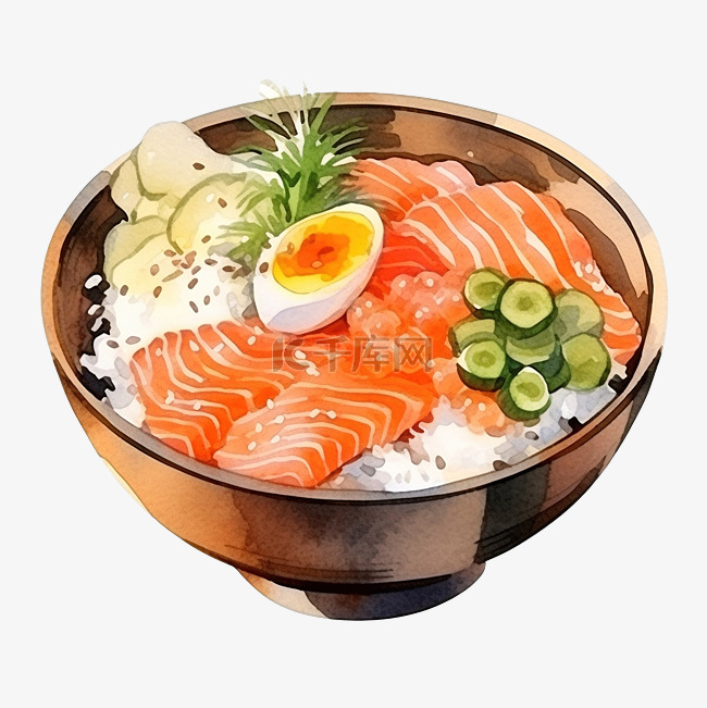 水彩日本料理 uni 三文鱼饭
