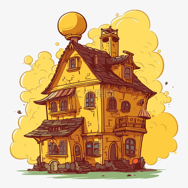 黃色的房子 向量