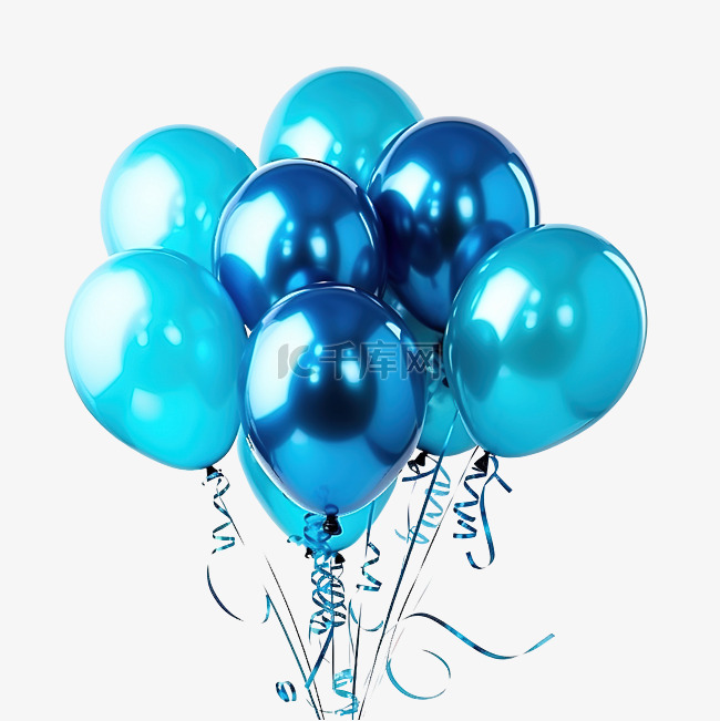豪华蓝色生日装饰气球