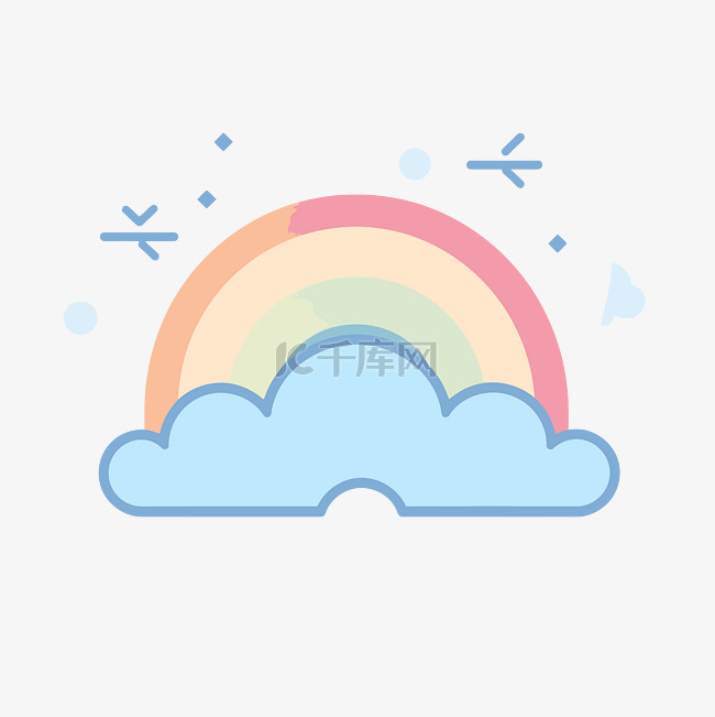 云和彩虹标志 向量