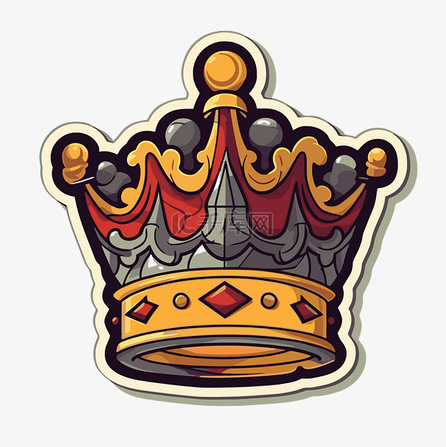 卡通国王皇冠剪贴画的插图 向量