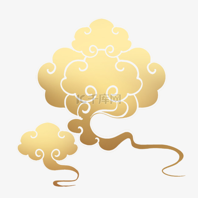 中国祥云传统传统纹样金色
