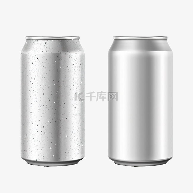 逼真的铝罐，带水滴，用于模拟苏