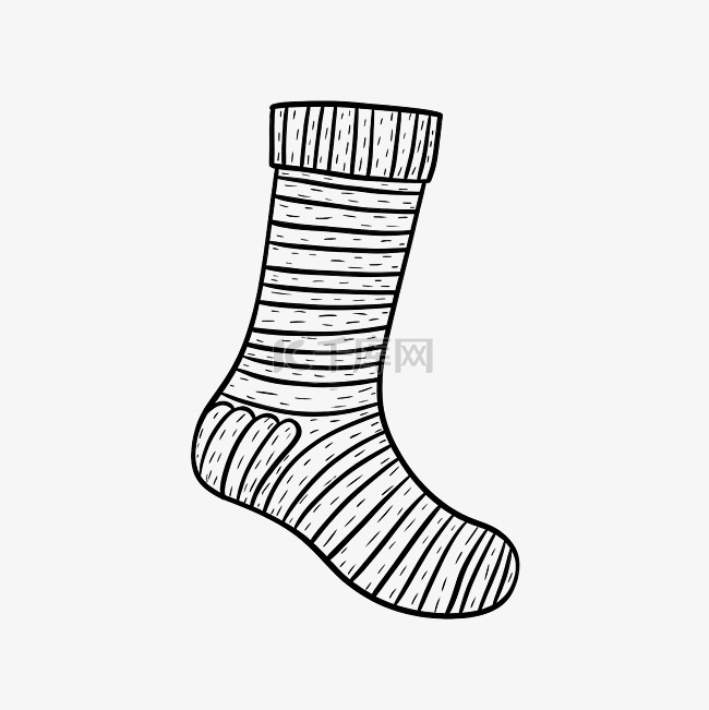 冬季针织袜子线性涂鸦