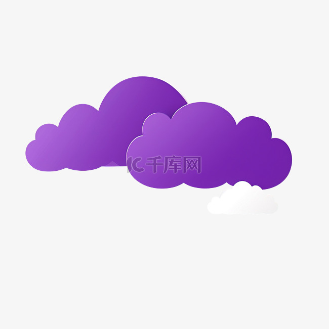 紫色纸云和阴影语音气泡图像隔离