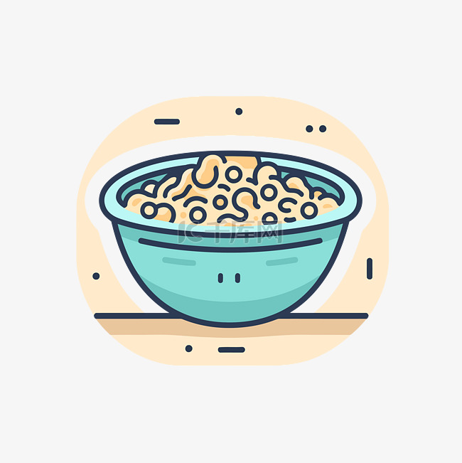 设计简单的一碗麦片 向量