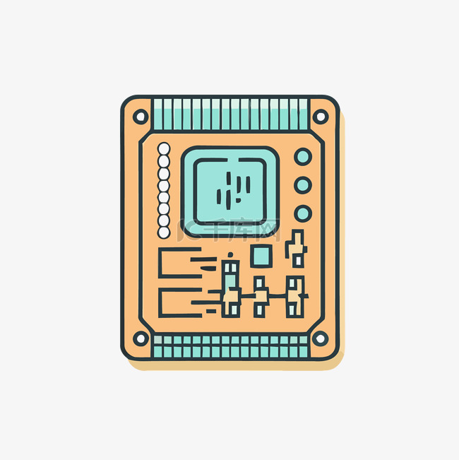 白色背景上芯片的图标 向量